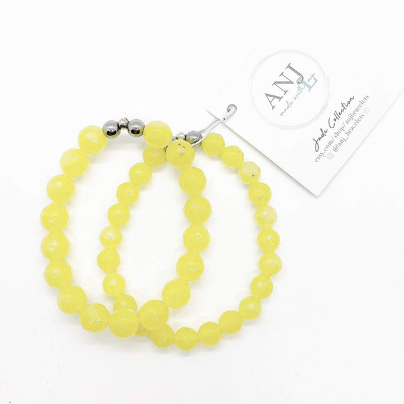 Bright Yellow Faceted Jade