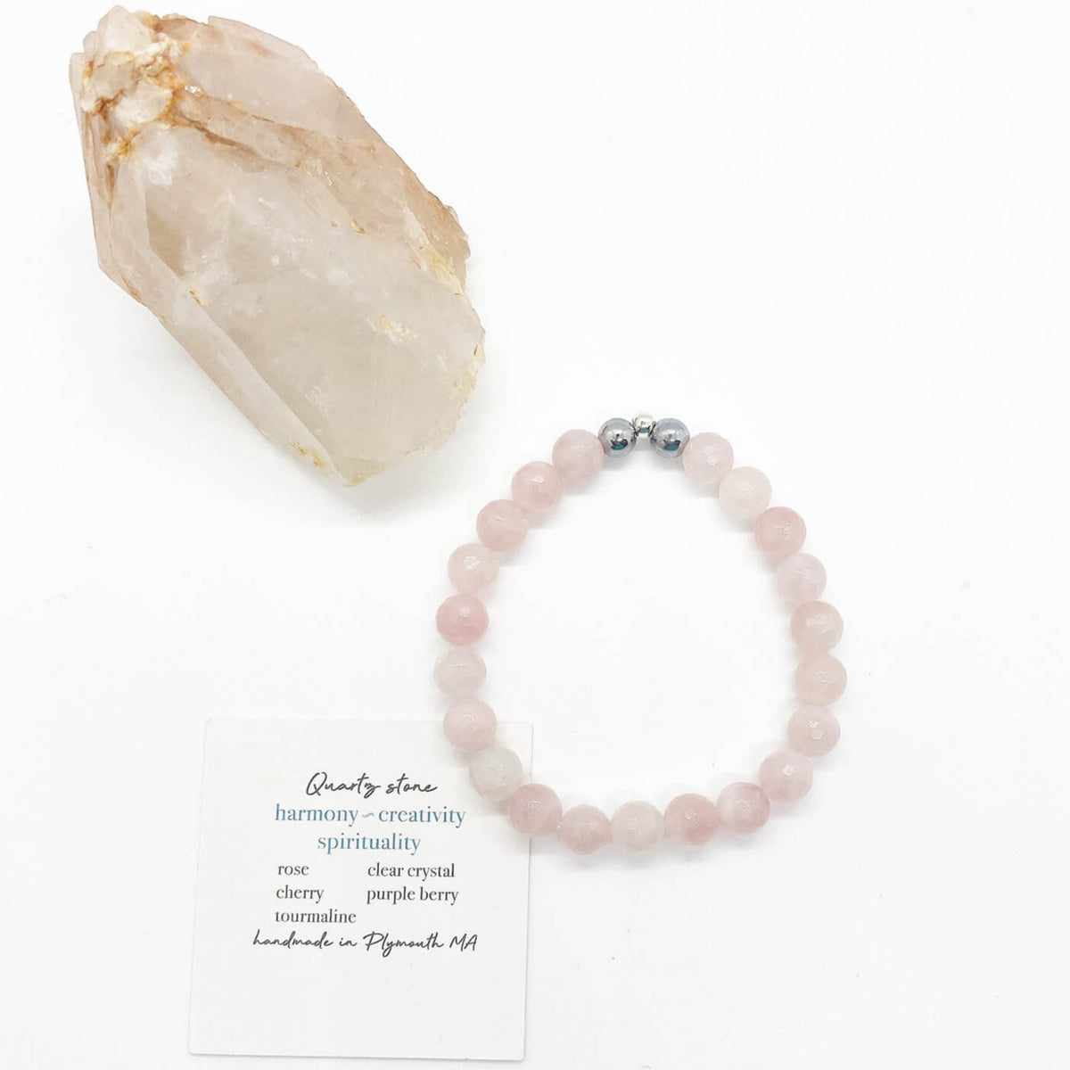 Faceted Rose Quartz Salty Wrists