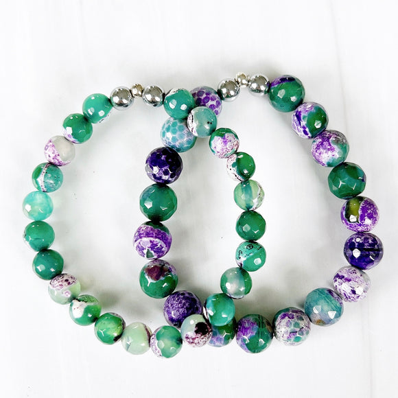 Green and purple agate