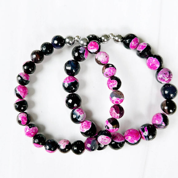 Black and pink agate