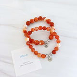 Orange fire faceted agate