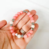 Coral jade and white lace agate