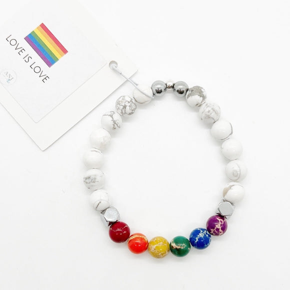 Pride bracelet howlite white 