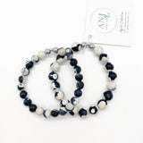 Black and White Faceted Agate