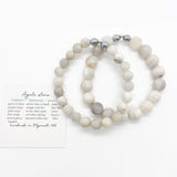 Grey White Lace Faceted Agate