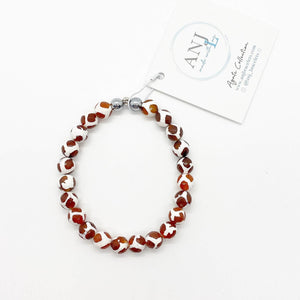 Red and White Tibetan Agate