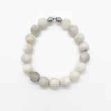 Grey White Lace Faceted Agate