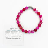 pink fuchsia fire faceted agate