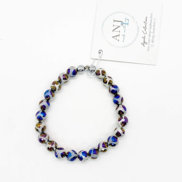 rainbow mystic waves faceted agate 
